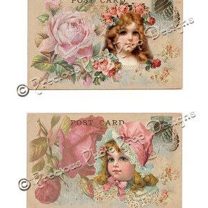 Junk Journal Printable, Vintage Children Postcards for Journals ...