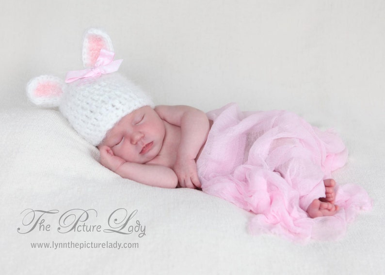 Baby Easter Hat Newborn Bunny Hat With Bow Baby Girl Bunny Etsy
