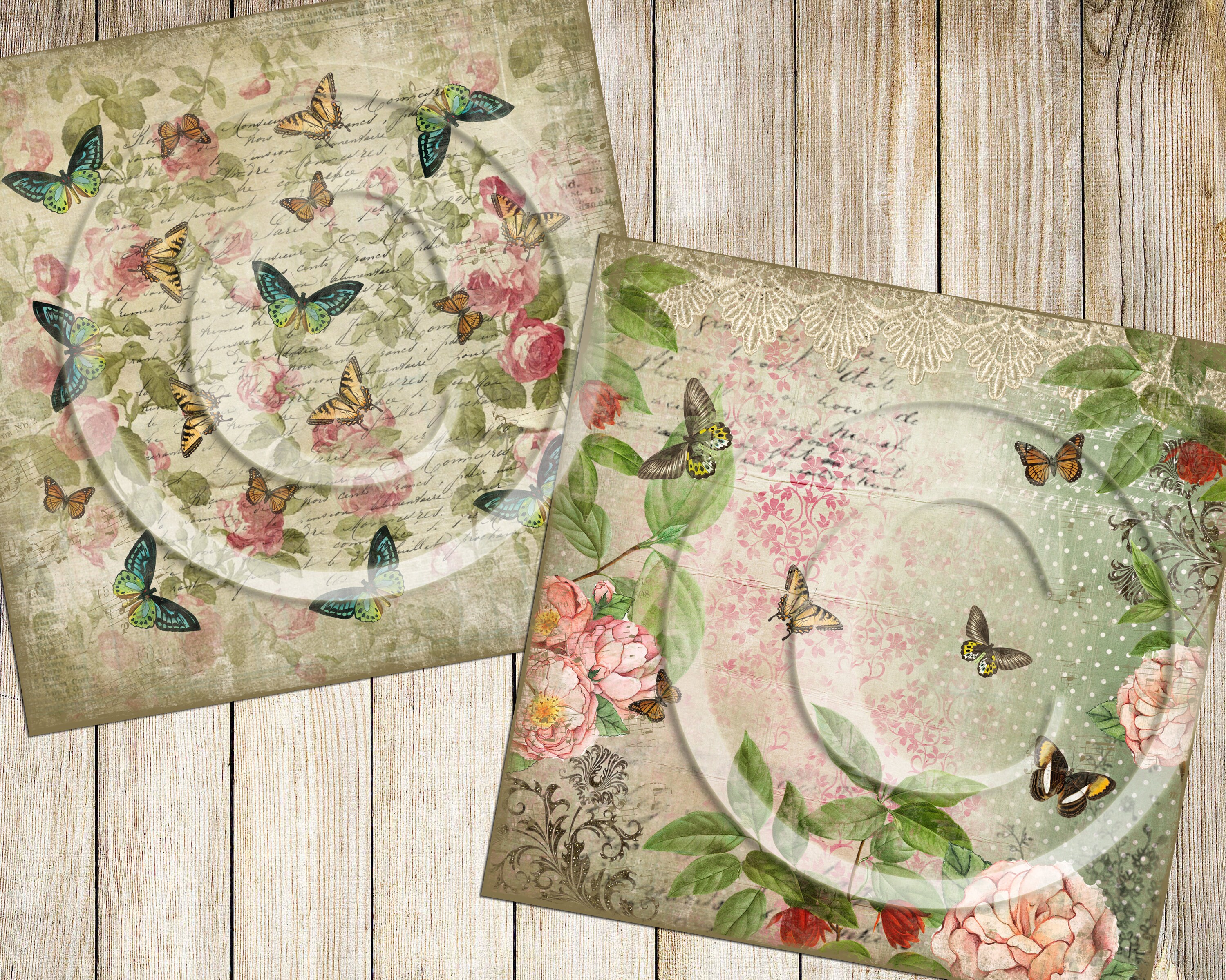 Butterfly Garden Ephemera Kit Printable for Junk Journals, Vintage ...