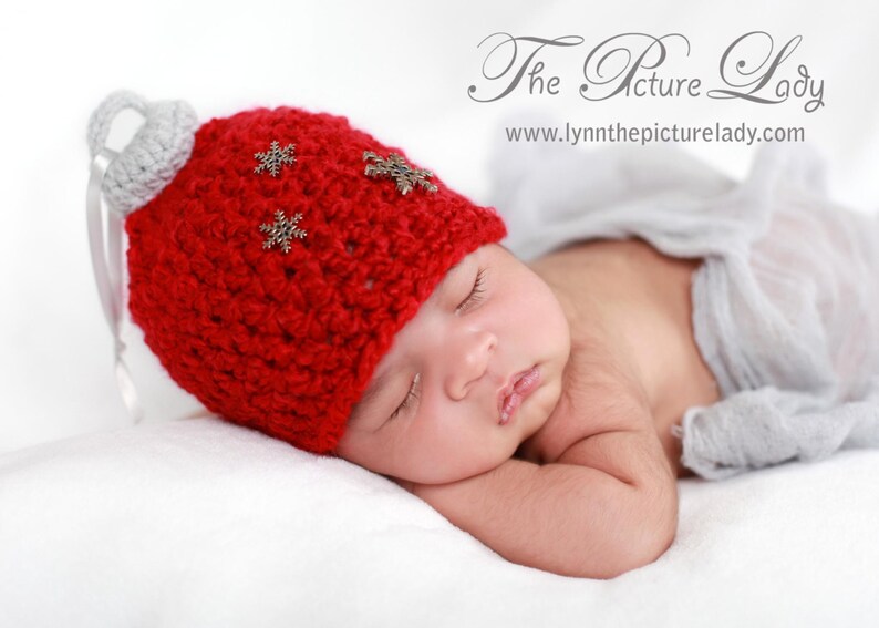 Newborn Christmas Hat Crochet Newborn Baby Hat PHOTO PROP Newborn Ornament Hat Baby Christmas Hat