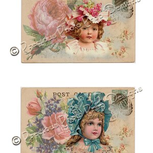 Junk Journal Printable, Vintage Children Postcards for Journals ...