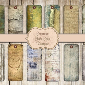 Vintage Tags Ephemera Printable for Junk Journals, Digital Grungy Distressed Tags Download for Scrapbook Planner, Collage Print Paper