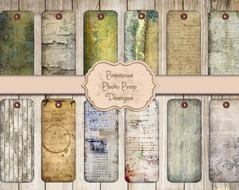 Vintage Tags Ephemera Printable for Junk Journals, Digital Grungy Distressed Tags Download for Scrapbook Planner, Collage Print Paper