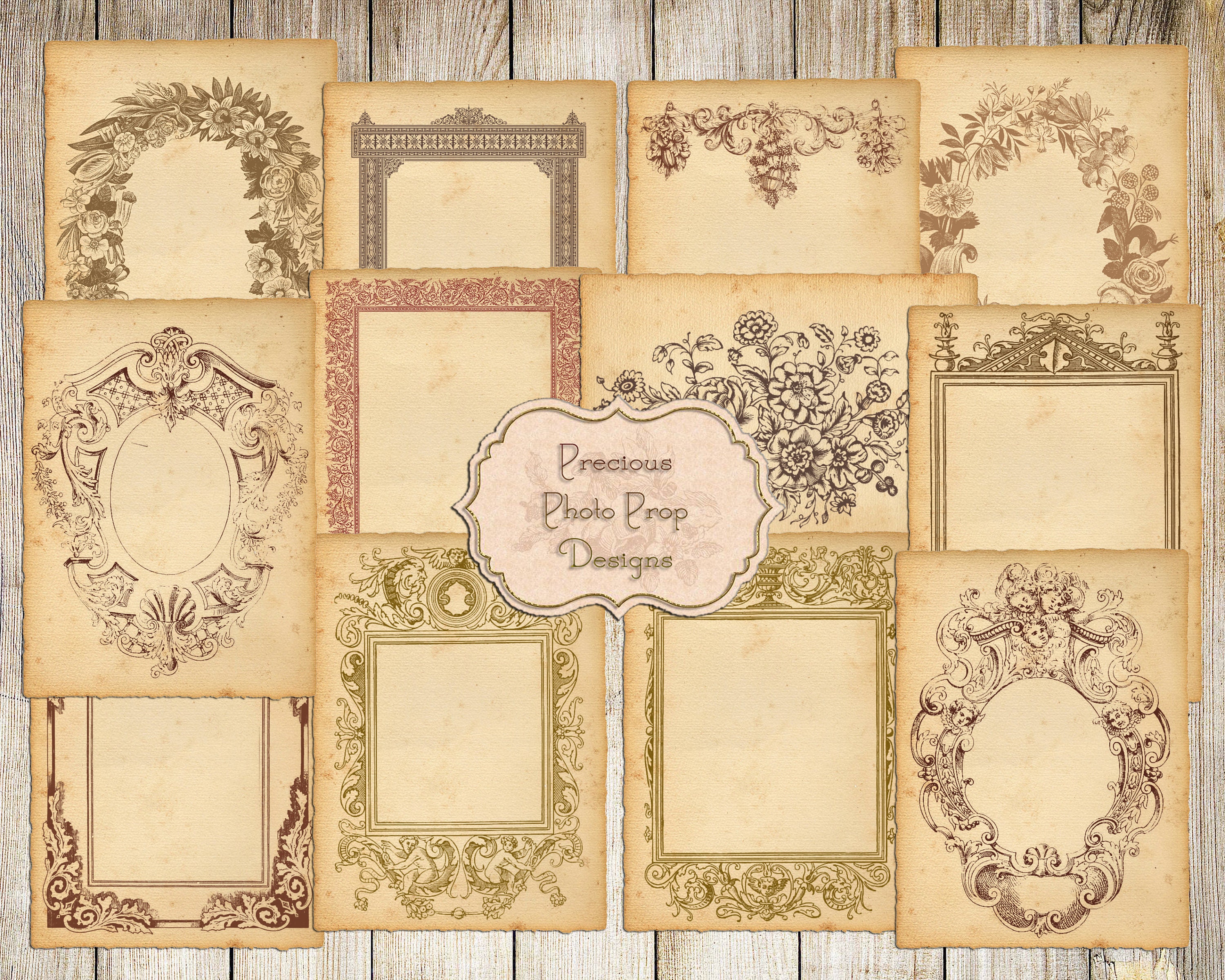 Vintage Frames Ephemera Printable for Junk Journals Digital - Etsy Hong Kong