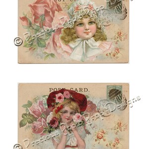 Junk Journal Printable, Vintage Children Postcards for Journals ...