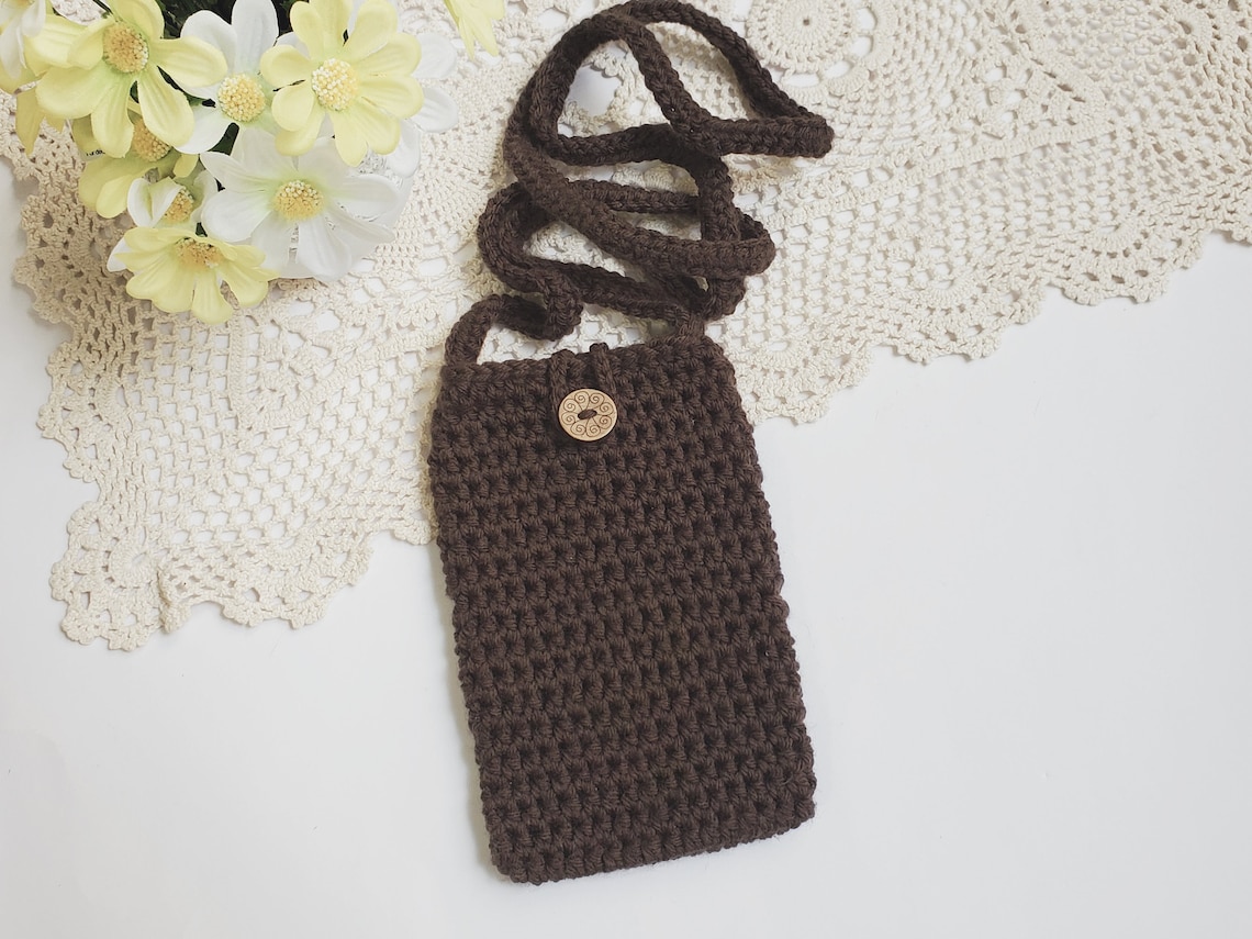 Crochet Cellphone Pouch Crossbody Purse Minimalist Crossbody Etsy