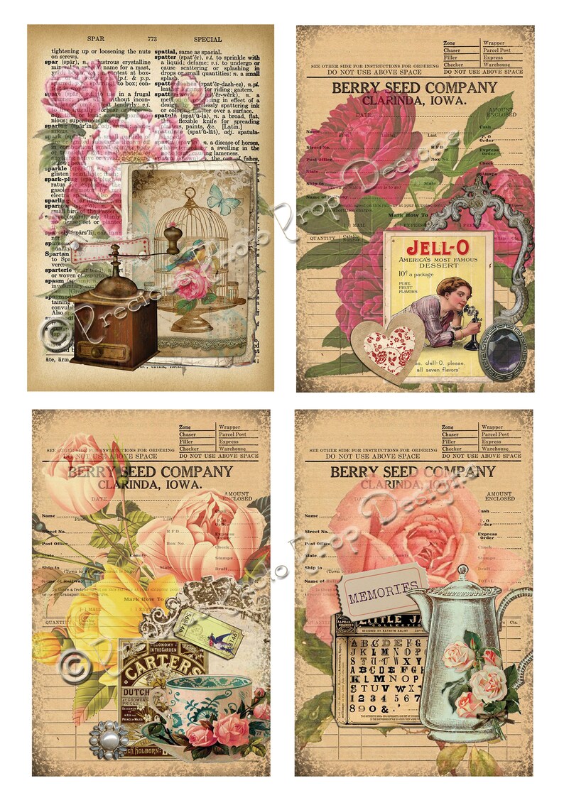 Vintage Ephemera Printable for Junk Journals Digital Ephemera Etsy