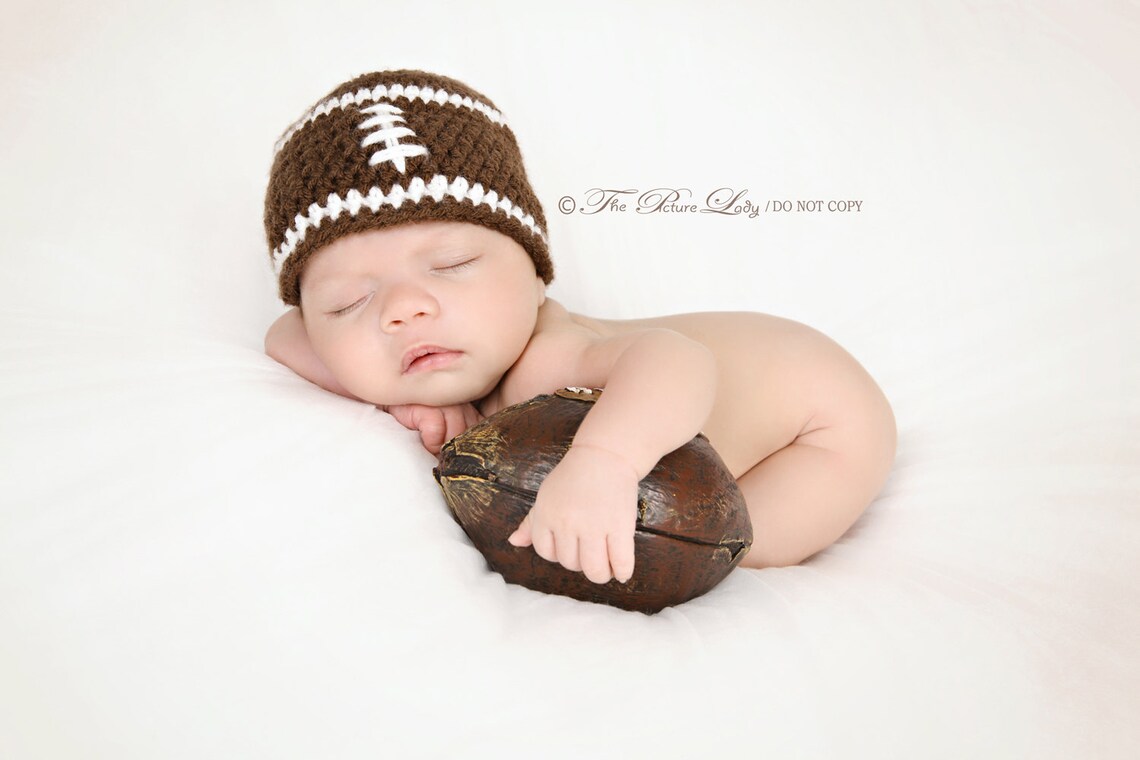 Ready Newborn Football Beanie Football Baby Hat Baby Boy Etsy