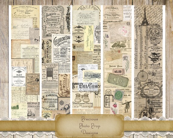 vintage printable rip strips for junk journals travel ads etsy