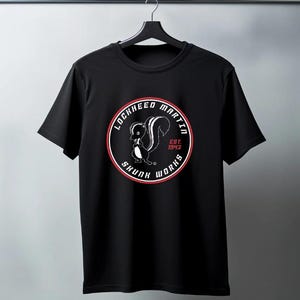 Lockheed Martin Skunk Works Men&#39;s Black T-Shirt Unisex, Short Sleeve Size S to 5XL