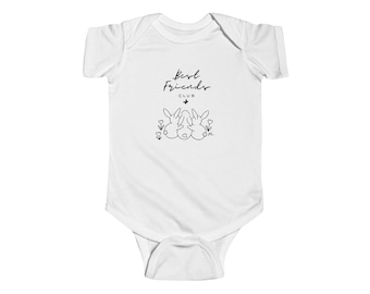 Best Friends Baby Bodysuit Cute Bunny Design