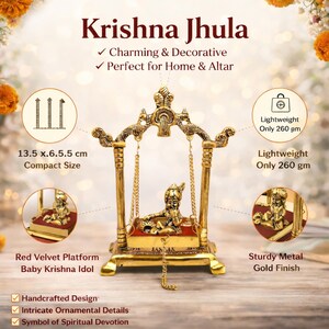 krishna idol decor for pooja room gold plated statue