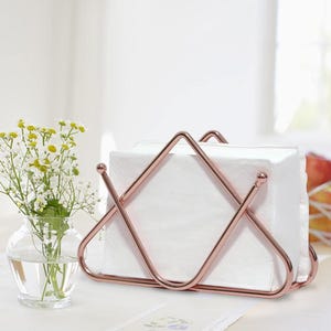 Metal Napkin Holder for Kitchen Table – Rustic Farmhouse Napkin Organizer–Modern Tissue Stand–Dining Table Decor – Handmade Napkin Dispenser