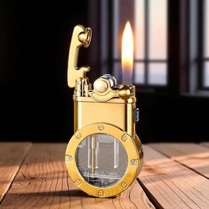 Vintage Brass Lighter – Retro Refillable Lighter for Collectors | Antique Pocket Lighter