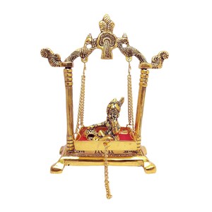 janmashtami decoration krishna swing idol gold plated