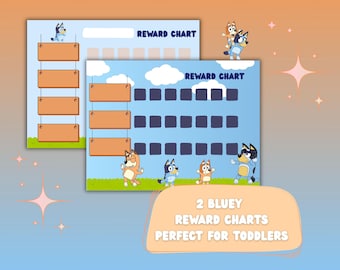 Bluey Reward Chart for Kids – Printable Behavior Chart, Chore Chart, Potty Training & Routine Tracker – Bluey and Bingo Theme