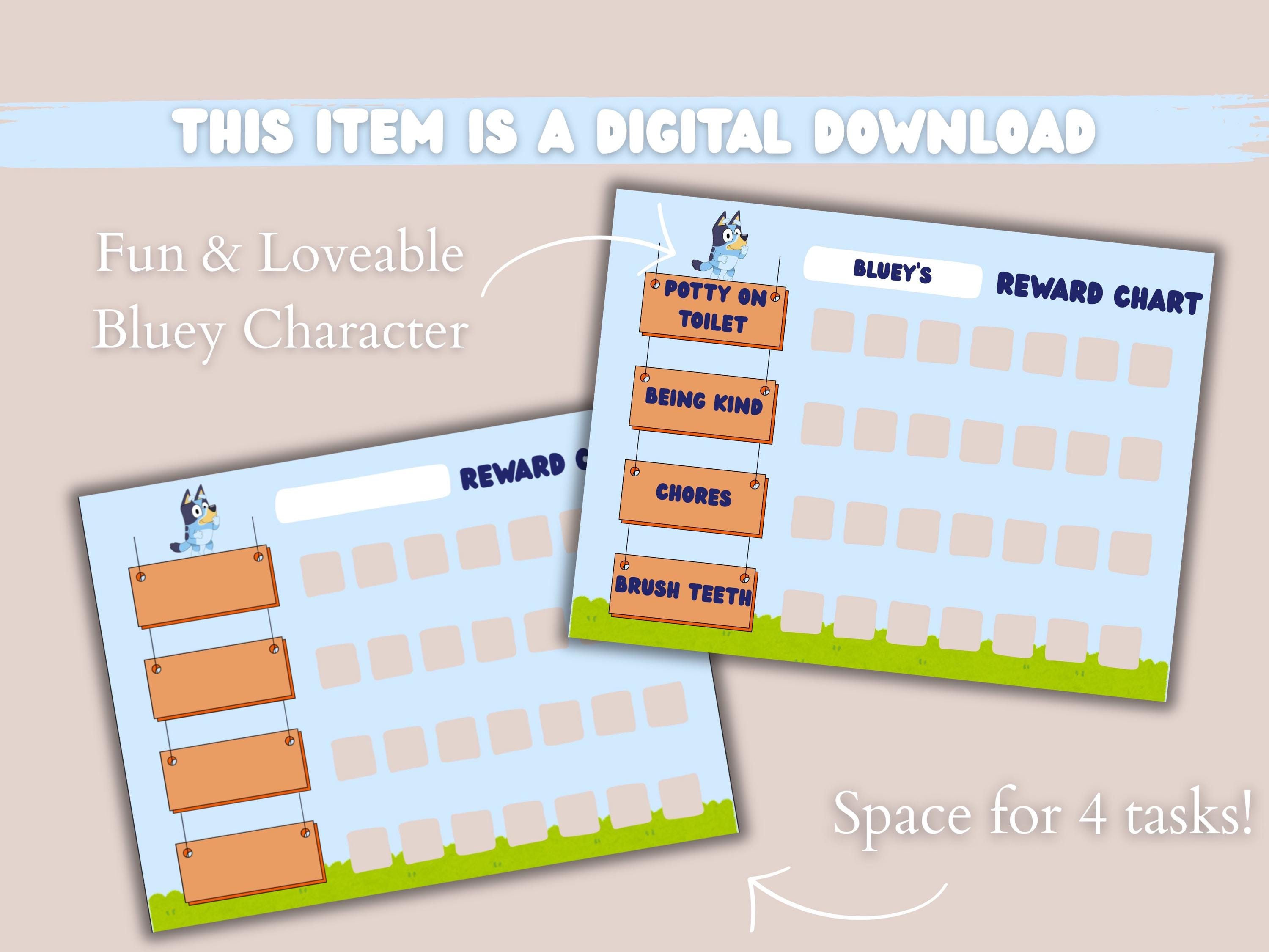 Bluey Reward Chart for Kids – Printable Behavior Chart, Chore Chart ...