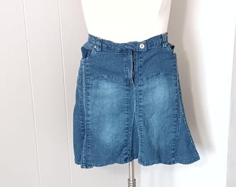 Vintage Y2K Denim Mini Skirt | No Fuze Plus Size 20