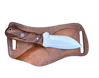 Handgemaakt 1095 koolstofstalen jachtmes | Palissander handvat | Gepersonaliseerd vilmes met leren schede