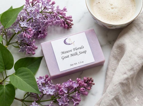 Mauve Florals Goat Milk Soap