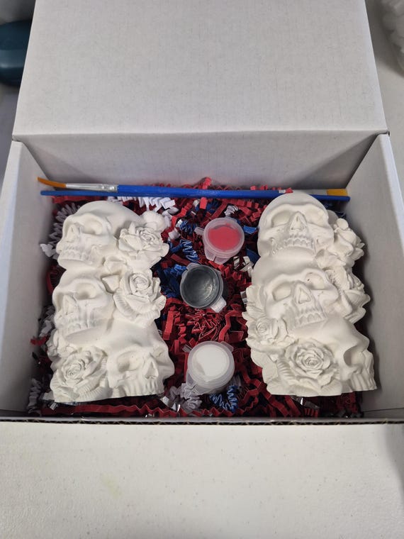 Skull & Roses DIY Paint your own Plaster Kit