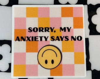 Funny Anxiety Vinyl Sticker: Introvert Mental Health Decal
