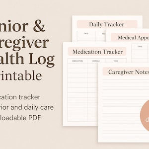 Senior & caregiver printables, compassionate design, checklist for seniors and caregivers