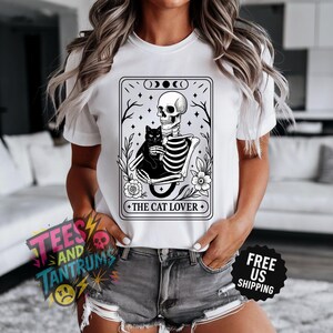 Camiseta de la Carta del Tarot para Amantes de los Gatos, Regalos Divertidos para Gatos, Camisetas Divertidas para Gatos, Regalos para Amantes de los Gatos, Regalos para Ellas, Camiseta Meme, Camiseta Viral, Camiseta Divertida