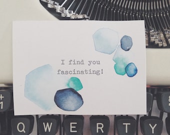 I find you fascinating! Unique, one of a kind typewriter watercolor mixed media art by dabblelicious