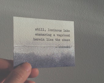 Haiku poem - The chase. Typewriter Love. Shimmery watercolour art by dabblelicious
