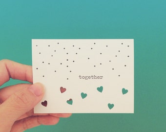 Together, stars and hearts. Typewriter art by dabblelicious