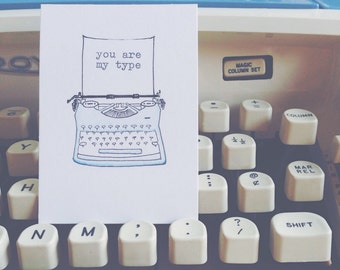 You are my type! Typewriter watercolor mixed media art by dabblelicious