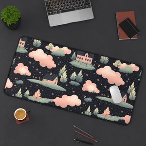 Cottage Core Desk Mat, Aesthetic Desk Mat, Gaming Mouse Pad, Home Office Decor Gift, Gamer Gift