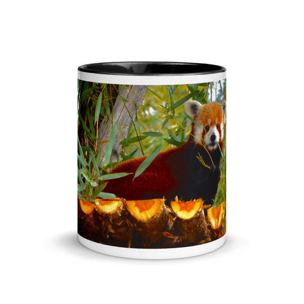 Red Panda Cute Animal Face Mug with Color Inside for Tea or Coffee Gift for Animal Lover, Wildlife, Zoo