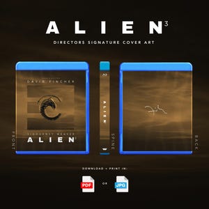 May include: Blu-ray case for Alien 3, featuring the film's title and a stylized alien head graphic. The cover art includes the director's name, David Fincher, and the actress Sigourney Weaver. The spine and back of the case are also visible.