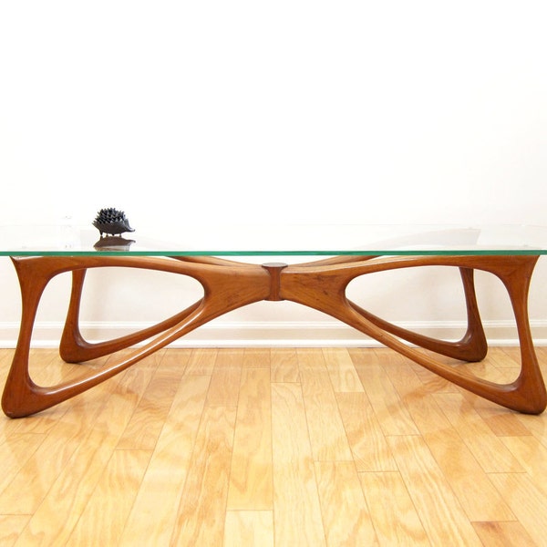 Biomorphic Walnut Coffee Table - Kagan / Pearsall Era, Mid-Century Danish Modern Butterfly