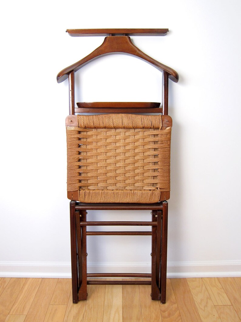 Mid-Century Danish Modern Valet / Butler Chair with Rope Seat | Etsy