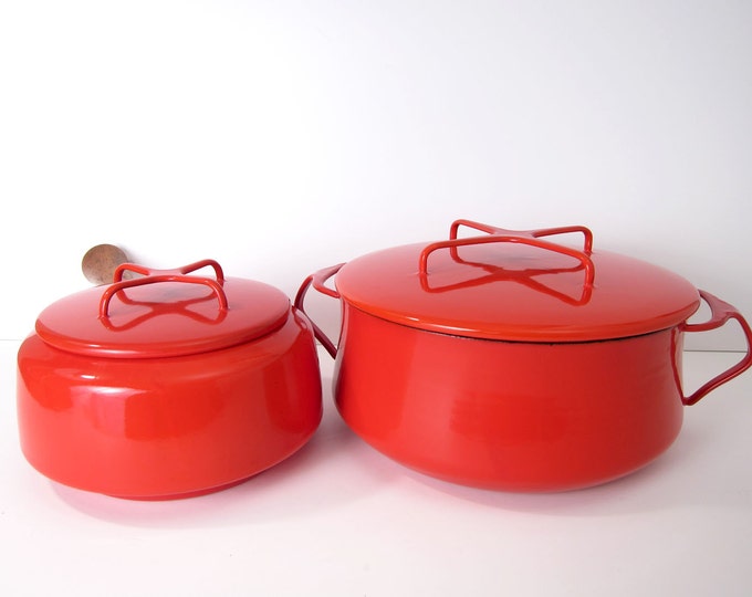2piece DANSK Enamel Pots in Red 3 QT 4 Ducks Denmark Etsy