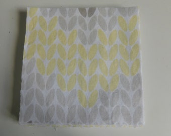 29 Yellow and Grey Blocks, 4 1/2 Inch Square, 100% Cotton