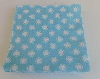 37 Precut Blue Dot Blocks, 4 1/2 Inch Square, 100% Cotton