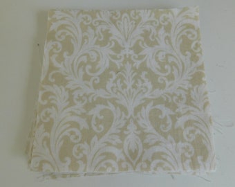 27 Cream Scroll Blocks, 4 1/2 Inch Square, 100% Cotton