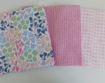 45 Assorted Modern Floral, Blocks, 4 1/2 Inch Square, 100% Cotton