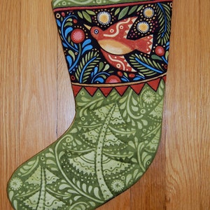 Folk Art, Bird, Hand Quilted