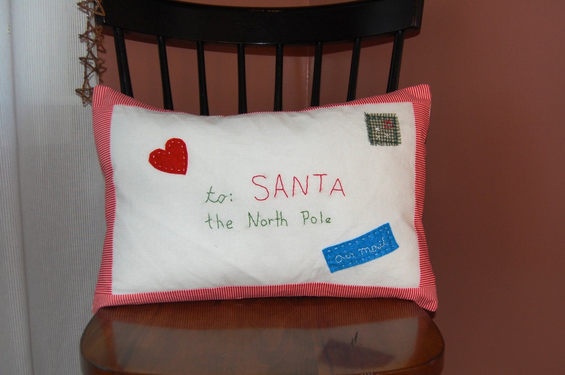 Letter to Santa Pillow Christmas Decoration Holiday Decor | Etsy