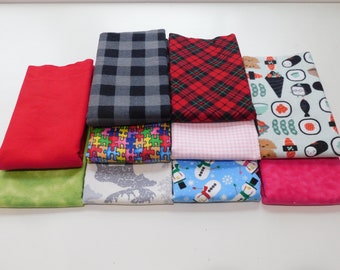 1/2 Yard, Assorted Flannel Fabric, Sold Individually
