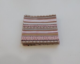 42 Pink Stripe Blocks, 4.5 Inch Square