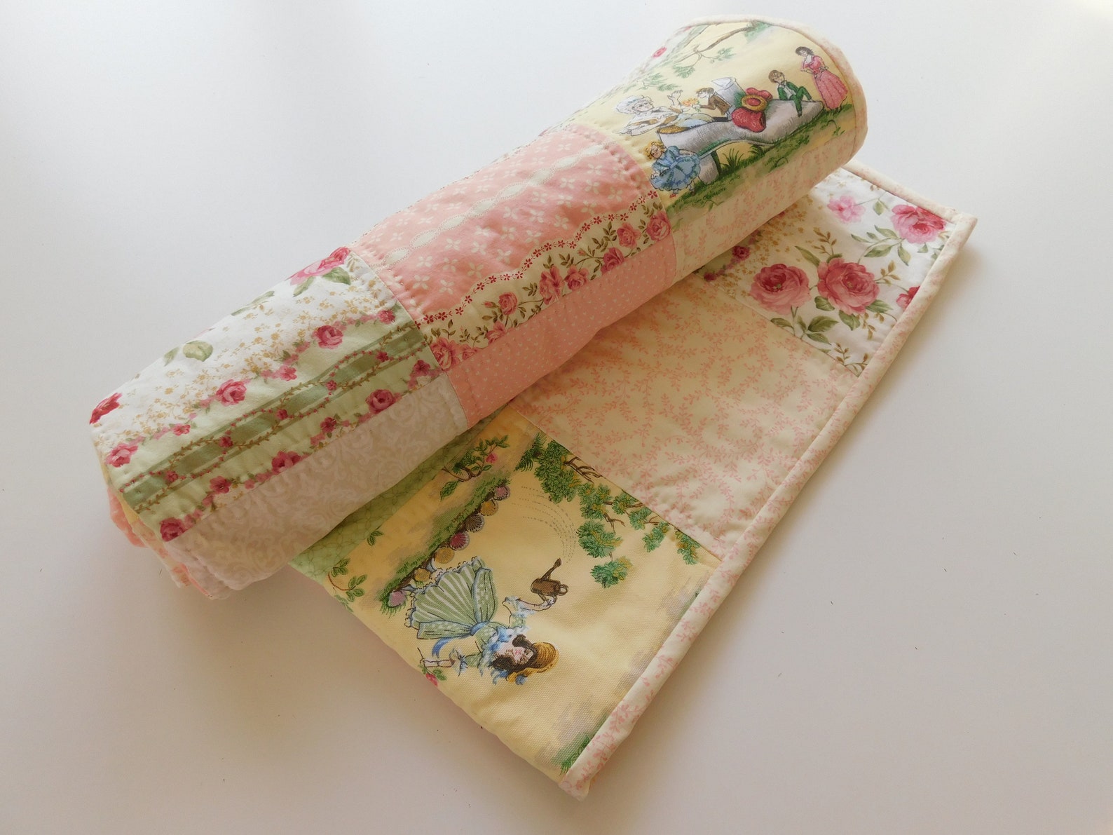 Nursery Rhyme Baby Quilt 33 X 38 Tummy Time Quilt Car Seat Etsy