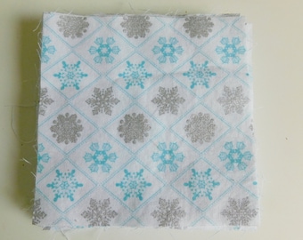 40 Snowflake Blocks, 4 1/2 Inch Square, 100% Cotton