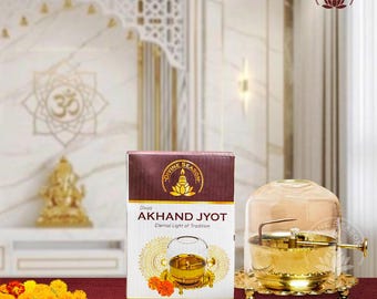 Handgjord mässing Akhand Diya – Traditionell Pooja-oljelampa, tempeldekor