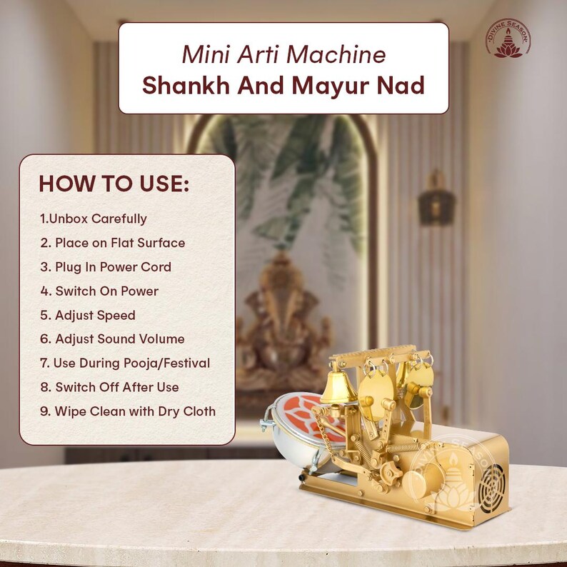 Automatic Pooja Aarti Machine – Electric Temple Bell, Shankh Sound - Etsy